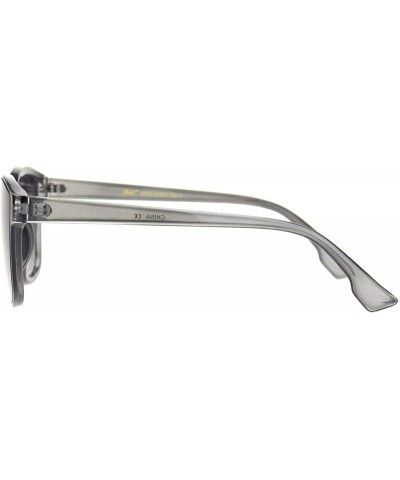 Womens Boyfriend Keyhole Rectangle Horn Plastic Sunglasses - Slate Gradient Black - CG18NRYGXTC $7.45 Rectangular