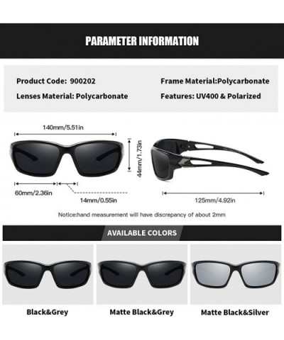 Polarized Sunglasses for Sport Women Driving Fishing UV400 Protection PC Frame Shades For Womens - Black Grey - CM193HZ87XL $...