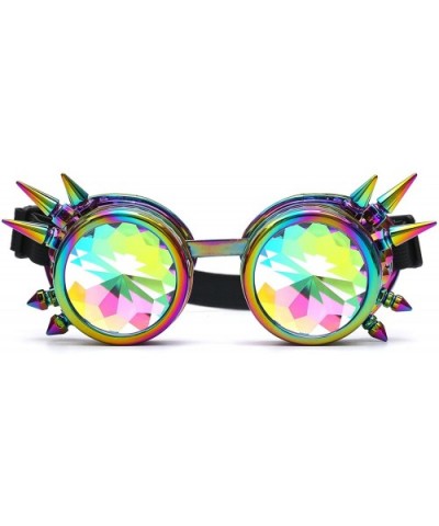 Kaleidoscope Rave Rainbow Crystal Lenses Steampunk Goggles - Cool - CC186S2I7EI $8.12 Aviator