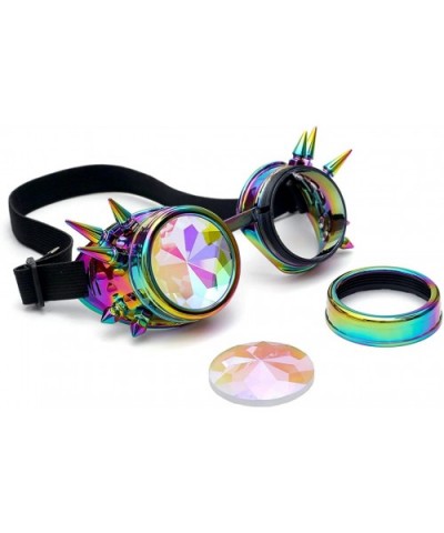 Kaleidoscope Rave Rainbow Crystal Lenses Steampunk Goggles - Cool - CC186S2I7EI $8.12 Aviator