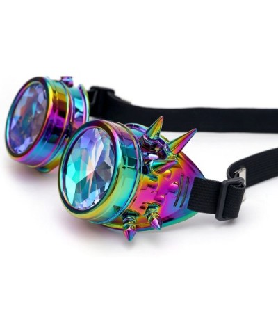 Kaleidoscope Rave Rainbow Crystal Lenses Steampunk Goggles - Cool - CC186S2I7EI $8.12 Aviator