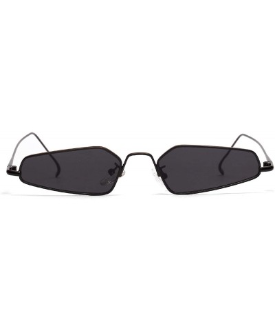 Vintage Narrow Sunglasses Rectangle Glasses - Black - C118NUUS33K $10.12 Rectangular
