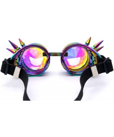 Kaleidoscope Rave Rainbow Crystal Lenses Steampunk Goggles - Cool - CC186S2I7EI $8.12 Aviator