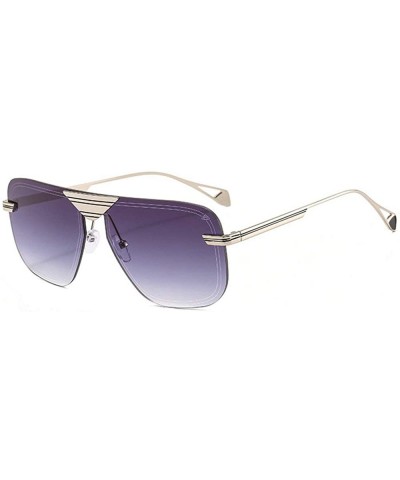 Vintage Square Metal Frame Sunglasses Men Women Fashion Luxury Rimless Sunglasses Shades Glasses UV400 - C41939R7U97 $12.08 S...