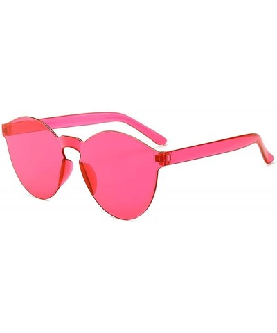 Unisex Fashion Candy Colors Round Outdoor Sunglasses Sunglasses - Rose Red - CZ199U3Q8Z8 $8.36 Round