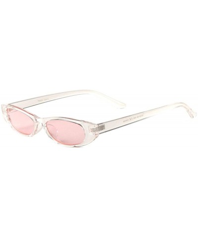 Thick Frame Rectangular Oval Sunglasses - Pink Clear - CE1986K3AZL $12.05 Oval