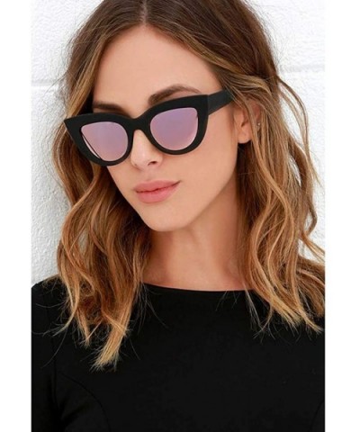 Vintage Retro Cateye Sunglasses for Women Oversized Cat Eye Clout Goggles Fashion Glasses Mirror UV400 Protection - CY18SS36L...