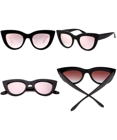 Vintage Retro Cateye Sunglasses for Women Oversized Cat Eye Clout Goggles Fashion Glasses Mirror UV400 Protection - CY18SS36L...