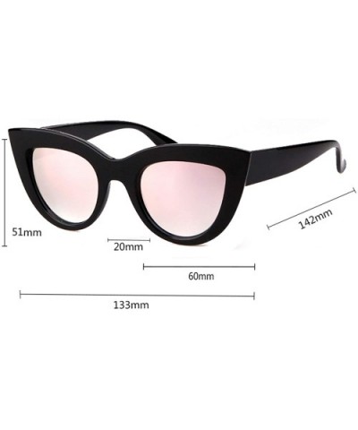 Vintage Retro Cateye Sunglasses for Women Oversized Cat Eye Clout Goggles Fashion Glasses Mirror UV400 Protection - CY18SS36L...