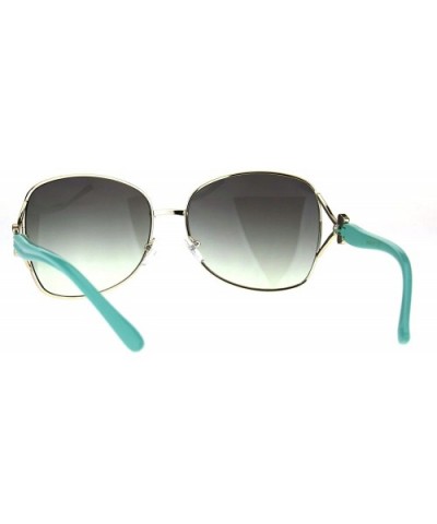 Womens Sunglasses Ribbon Bow Decor Square Frame Shades UV 400 - Mint - CU185XQIR95 $6.96 Square