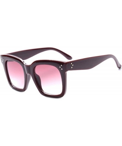 New Black Clear Oversized Square Sunglasses Women Gradient Summer Style Classic Sun Glasses - Dark Red - CR18W6I6U5H $12.23 A...