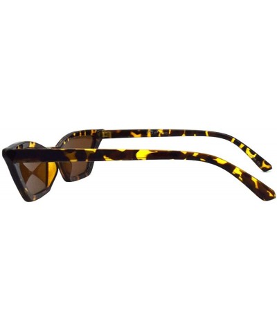 TRANSPARENT 90S CAT EYE COLOR TINT SUNGLASSES P2452 - Tortoise Brown - C918S7TAXGY $6.43 Cat Eye