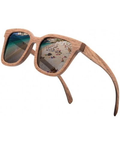 Mens Wood Sunglasses Polarized Shades for Women in Wood Box (Wulnat) - CZ182HRCDXS $25.73 Wayfarer