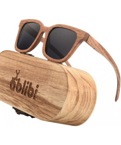 Mens Wood Sunglasses Polarized Shades for Women in Wood Box (Wulnat) - CZ182HRCDXS $25.73 Wayfarer