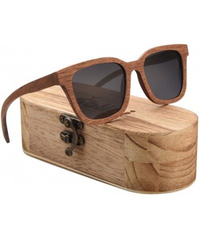 Mens Wood Sunglasses Polarized Shades for Women in Wood Box (Wulnat) - CZ182HRCDXS $25.73 Wayfarer