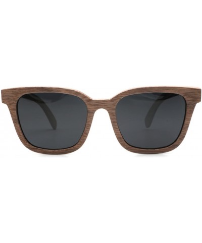 Mens Wood Sunglasses Polarized Shades for Women in Wood Box (Wulnat) - CZ182HRCDXS $25.73 Wayfarer