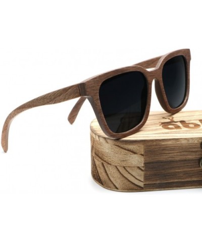 Mens Wood Sunglasses Polarized Shades for Women in Wood Box (Wulnat) - CZ182HRCDXS $25.73 Wayfarer