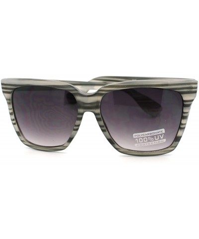 Oversize Square Sunglasses Womens High Fashion Horn Rim Frame - Gray Stripe - CJ11CDEXTA5 $5.30 Square