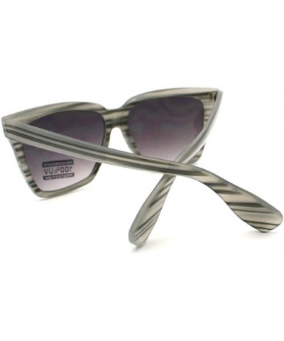 Oversize Square Sunglasses Womens High Fashion Horn Rim Frame - Gray Stripe - CJ11CDEXTA5 $5.30 Square