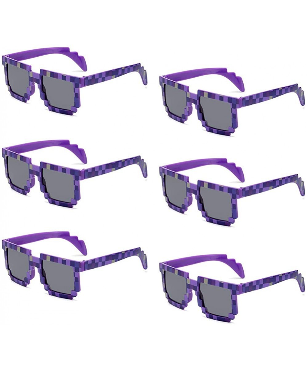 6 Pack Wholesale Thug Life Pixelated Minecraft Party Sunglasses Mosaic Gamer Photo Props Glasses for Women Teens - CH194N7TN8...