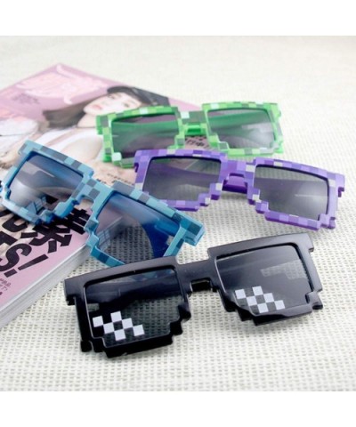 6 Pack Wholesale Thug Life Pixelated Minecraft Party Sunglasses Mosaic Gamer Photo Props Glasses for Women Teens - CH194N7TN8...