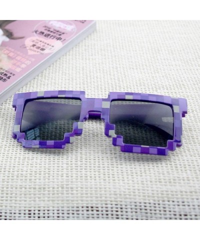 6 Pack Wholesale Thug Life Pixelated Minecraft Party Sunglasses Mosaic Gamer Photo Props Glasses for Women Teens - CH194N7TN8...