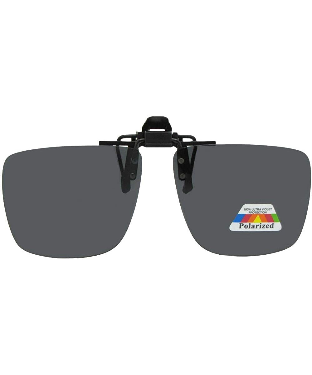 Square Polarized Flip Up Sunglasses - Black-gray Lenses - CS18NZ92Z9E $10.56 Square