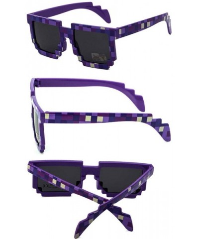 6 Pack Wholesale Thug Life Pixelated Minecraft Party Sunglasses Mosaic Gamer Photo Props Glasses for Women Teens - CH194N7TN8...