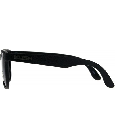 Polarized Premium Kush All Black Horn Rim Hipster Gangster Sunglasses - Gunmetal Logo - CM18DI268UM $8.59 Rectangular