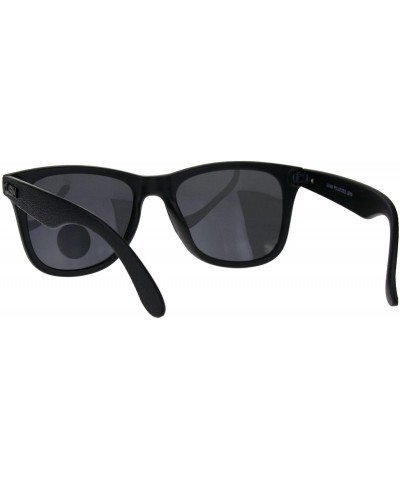 Polarized Premium Kush All Black Horn Rim Hipster Gangster Sunglasses - Gunmetal Logo - CM18DI268UM $8.59 Rectangular