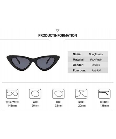 Retro Small Sunglasses-Polarized Shade Glasses With Classic Narrow Cat Eye Lens - J - CC1905Z5MR7 $29.33 Rectangular