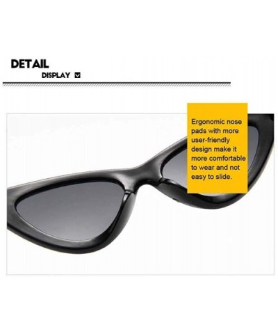 Retro Small Sunglasses-Polarized Shade Glasses With Classic Narrow Cat Eye Lens - J - CC1905Z5MR7 $29.33 Rectangular