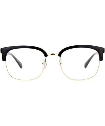 Designer Fashion Clear Lens Glasses Unisex Square Rectangular Eyeglasses - Brown - CM188LK33YW $8.01 Square