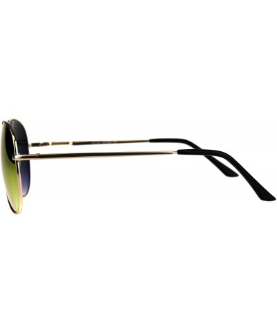 Classic Cop Aviator Sunglasses Metal Frame Spring Hinge Mirrored Lens - Gold (Orange Mirror) - CK18HKX0TR9 $8.38 Aviator