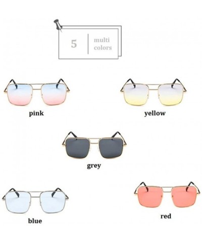 Rectangle Metal Sunglasses for Women Men Nonpolarized UV Protection MLSGD005 - Grey - CO18WGWC329 $8.19 Oversized