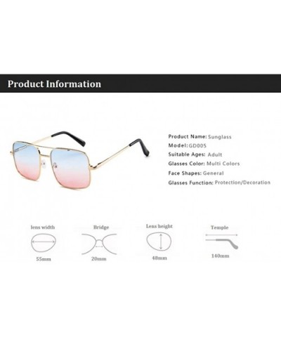 Rectangle Metal Sunglasses for Women Men Nonpolarized UV Protection MLSGD005 - Grey - CO18WGWC329 $8.19 Oversized