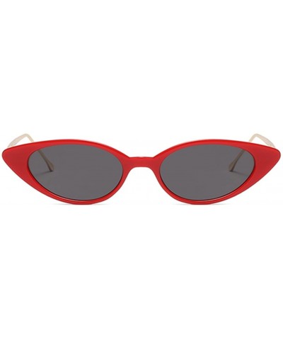 Cateye Metal Frame Lady Sunglass - Red/Grey - CP18DWNGMH8 $7.53 Oval