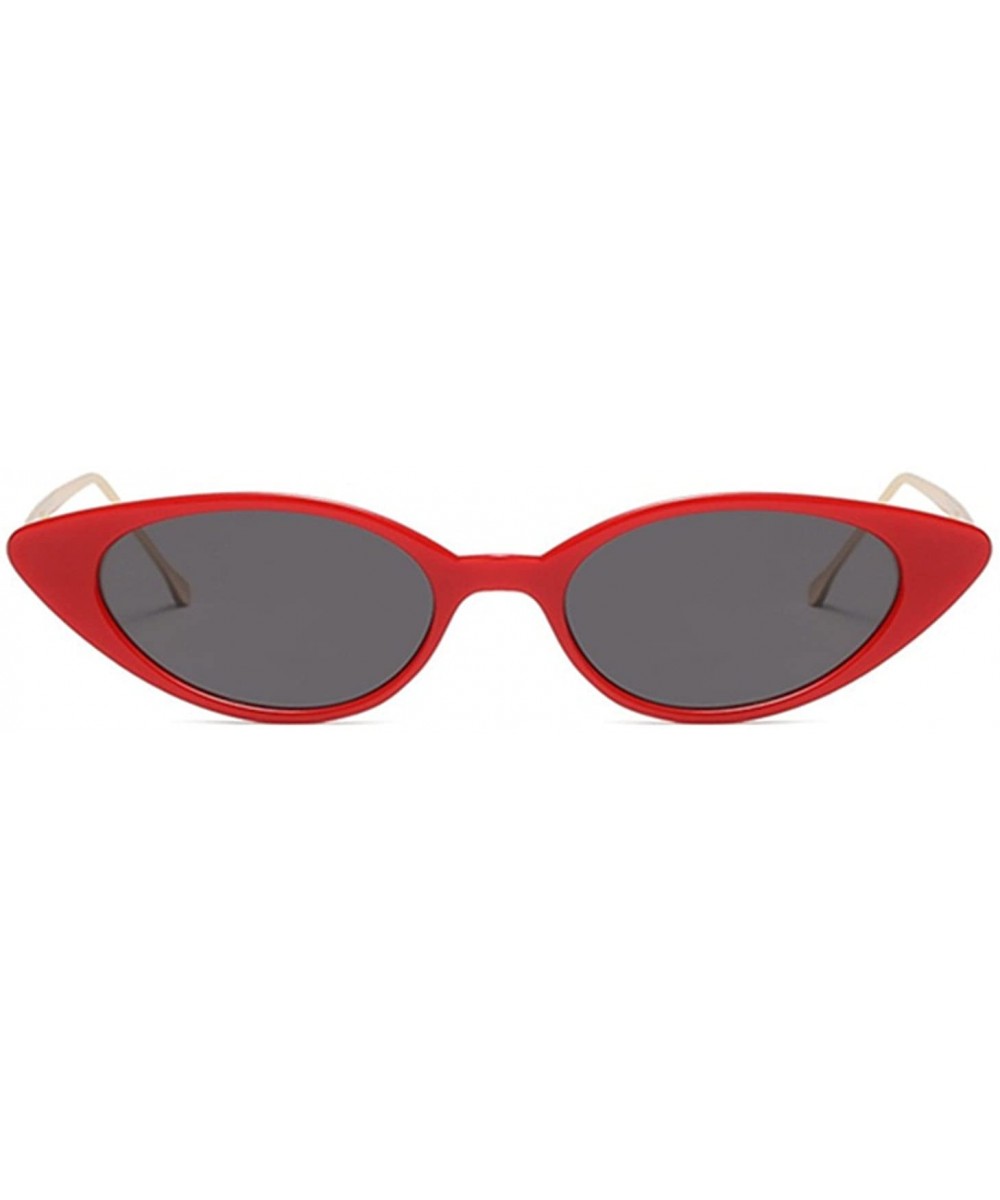 Cateye Metal Frame Lady Sunglass - Red/Grey - CP18DWNGMH8 $7.53 Oval