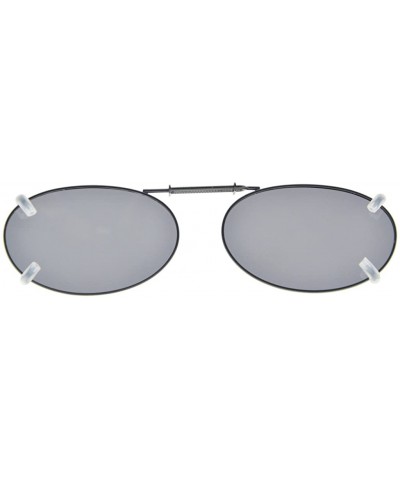 Metal Frame Rim Polarized Lens Clip On Sunglasses 2 1/16"x1 3/8" - C74-grey - CO18349XDQO $11.06 Wrap