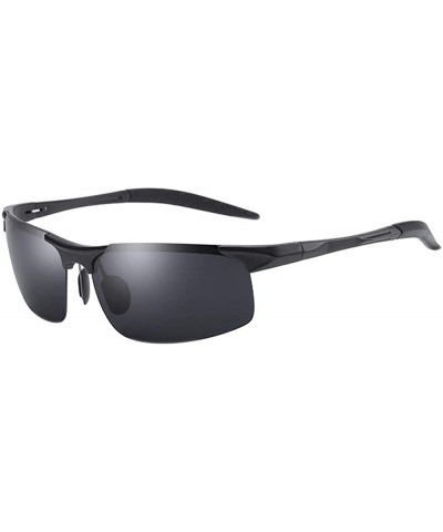 Sports Sunglasses - UV400 Goggles For Men Sports Riding Eyewear - Black Frame/Gray Lens - C118RL6K0CC $15.76 Goggle
