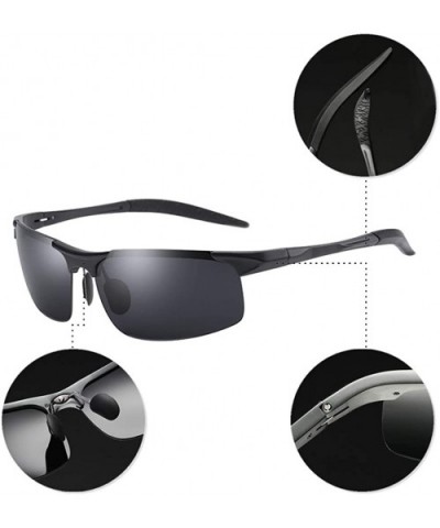 Sports Sunglasses - UV400 Goggles For Men Sports Riding Eyewear - Black Frame/Gray Lens - C118RL6K0CC $15.76 Goggle