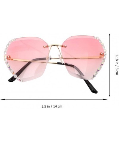 Sunglasses Rhinestones Gradient Oversized - CO190GI85T0 $6.63 Rimless