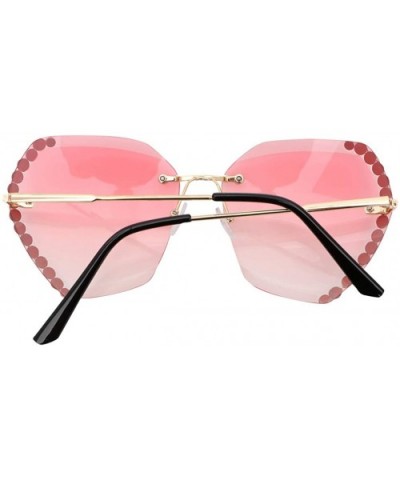 Sunglasses Rhinestones Gradient Oversized - CO190GI85T0 $6.63 Rimless