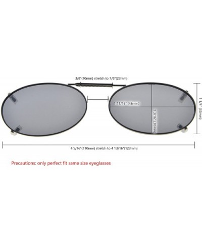 Metal Frame Rim Polarized Lens Clip On Sunglasses 2 1/16"x1 3/8" - C74-grey - CO18349XDQO $11.06 Wrap