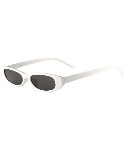 Thick Frame Rectangular Oval Sunglasses - Black White - CX1986WRZOA $10.10 Rectangular