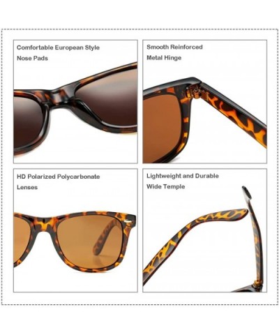 Classic Polarized Sunglasses for Men Women Retro UV400 Sun Glasses - A1 Tortoise Frame/Brown Lens - CA18S6E5OXW $8.09 Aviator