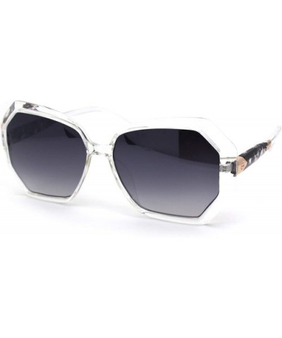 Womens Classic 90s Chic Butterfly Plastic Sunglasses - Clear Smoke - CR18ZWQGKTU $7.35 Butterfly
