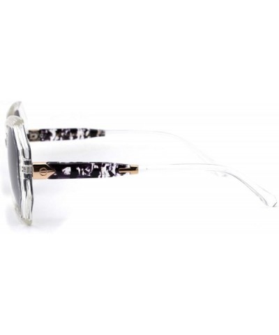 Womens Classic 90s Chic Butterfly Plastic Sunglasses - Clear Smoke - CR18ZWQGKTU $7.35 Butterfly