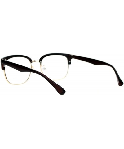 Designer Fashion Clear Lens Glasses Unisex Square Rectangular Eyeglasses - Brown - CM188LK33YW $8.01 Square
