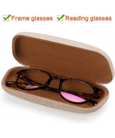 Hard Shell Eyeglasses Case Linen Fabrics Large Sunglasses Case Concise - Small-khaki - C718K4H8X2D $5.25 Aviator